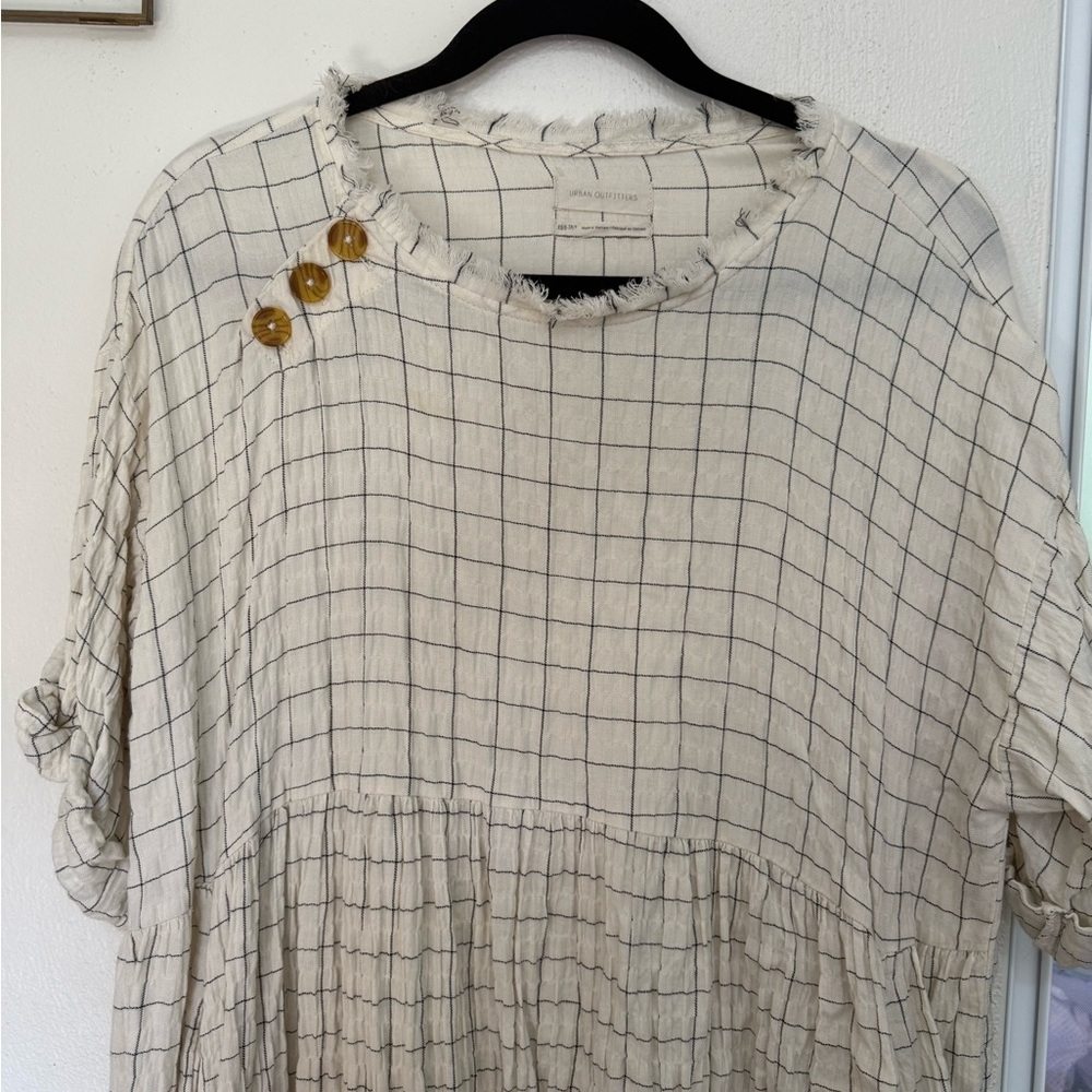 Urban Outfitters Grid Blouse dress with Button Detail